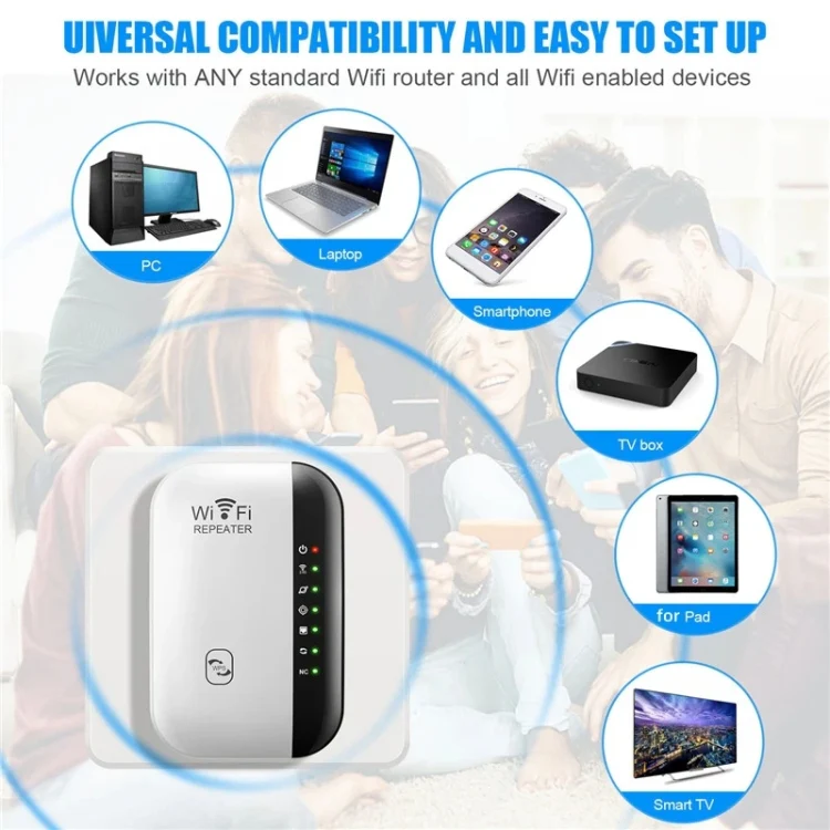 300Mbps Wireless WIFI Repeater 2.4G Route Signal Amplifier 7 Lights Version, Spec: EU Plug - Image 6