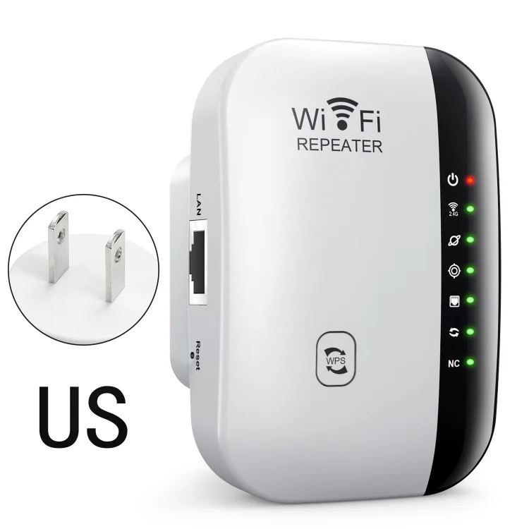 300Mbps Wireless WIFI Repeater 2.4G Route Signal Amplifier 7 Lights Version, Spec: US Plug