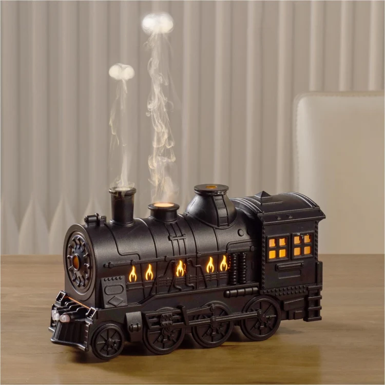 300ml Small Train Essential Oil Diffuser Humidifier With Remote Control US Plug - Image 3
