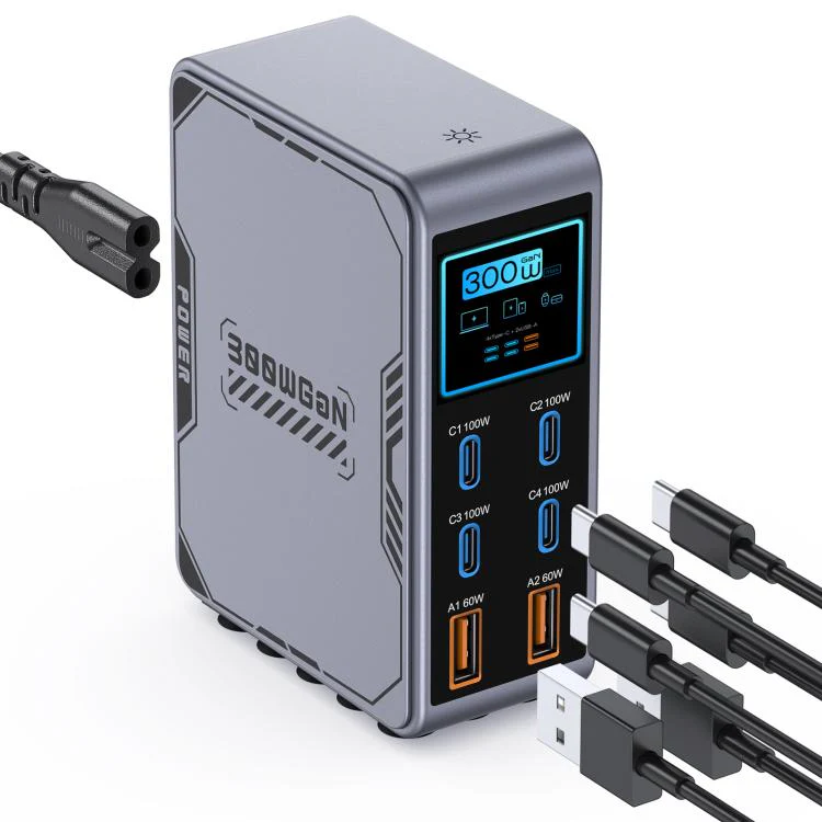 300W GaN Multi Interface Desktop Fast Charger, Plug:EU Plug - Image 4