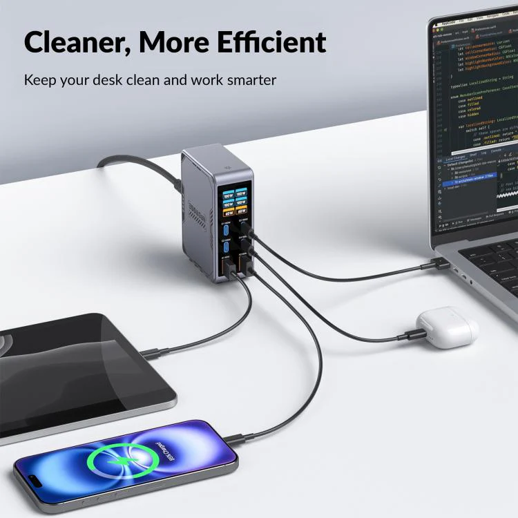 300W GaN Multi Interface Desktop Fast Charger, Plug:EU Plug - Image 7