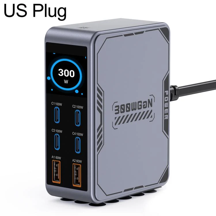 300W GaN Multi Interface Desktop Fast Charger, Plug:US Plug