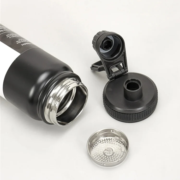 304 Stainless Steel Insulated Water Cup Handheld Large Capacity Outdoor Sports Kettle Vacuum Water Bottle, Capacity: 800ml(Black) - Image 7