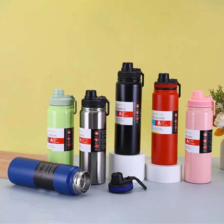 304 Stainless Steel Insulated Water Cup Handheld Large Capacity Outdoor Sports Kettle Vacuum Water Bottle, Capacity: 800ml(Blue) - Image 2