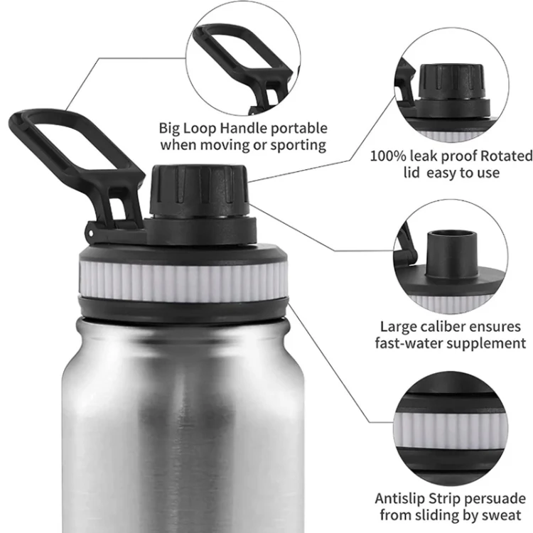 304 Stainless Steel Insulated Water Cup Handheld Large Capacity Outdoor Sports Kettle Vacuum Water Bottle, Capacity: 800ml(Blue) - Image 6