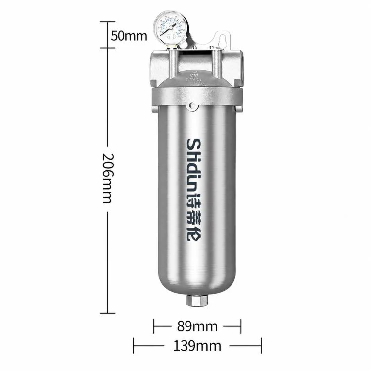 304 Stainless Steel Whole House Pre-Filter Water Purifier, Style:10-ton Threaded 6-point - Image 2