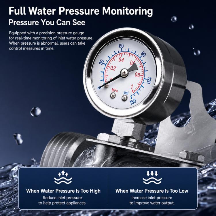 304 Stainless Steel Whole House Pre-Filter Water Purifier, Style:25-ton Clamp with 1 inch - Image 9