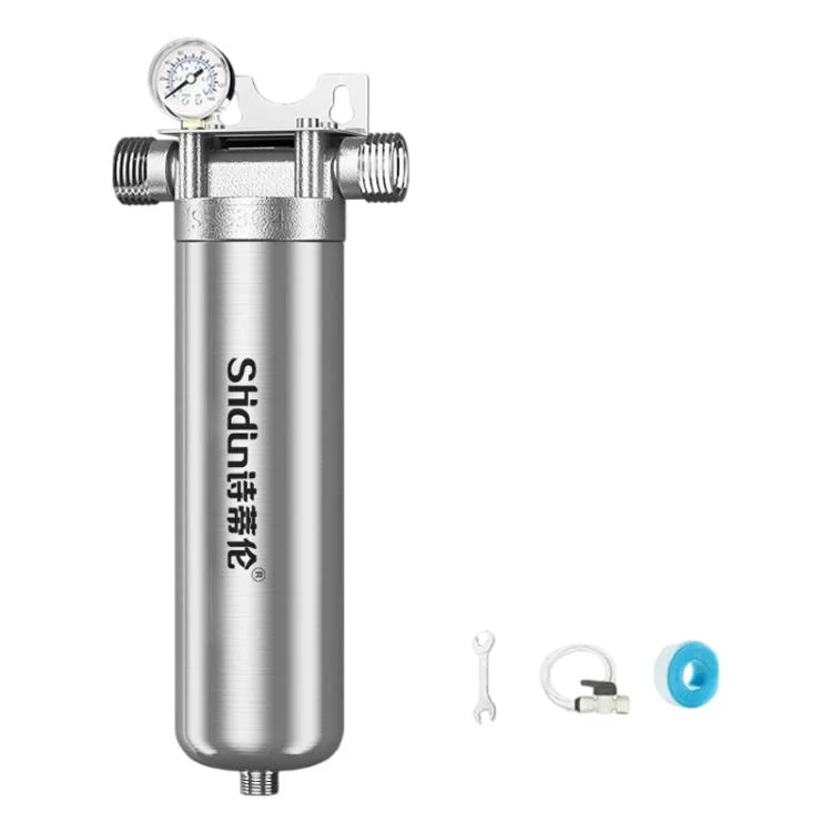 304 Stainless Steel Whole House Pre-Filter Water Purifier, Style:8-ton 1 inch Threaded Screw