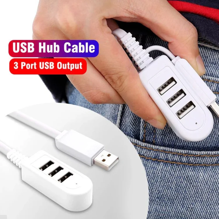 30cm TPE USB A to 3 USB Ports Female HUB Adapter - Image 5