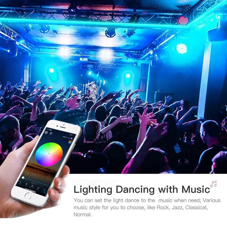 30M 540 LEDs Bluetooth Suit Smart Music Sound Control Light Strip Waterproof 5050 RGB Colorful Atmosphere LED Light Strip With 24-Keys Remote Control(EU Plug) - Image 5