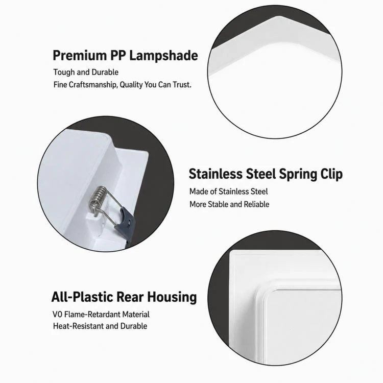 30W Round 6500K Recessed LED Panel Downlight Flat Can Light Full Plastic Insulated Ceiling Lamp - Image 6