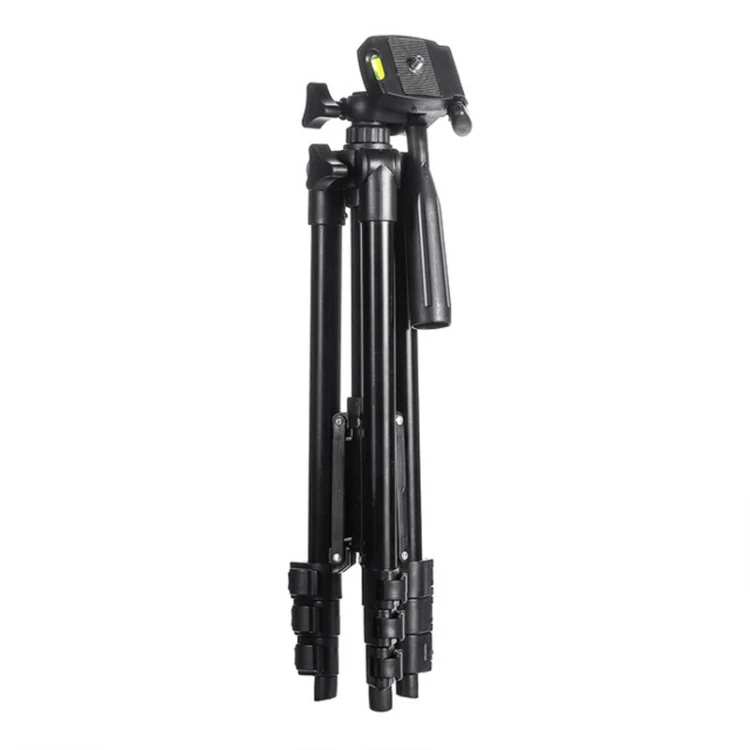 3120 Live Broadcast Tripod 4-Section Folding Legs Aluminum Alloy Tripod Mount with U-Shape Three-Dimensional Tripod Head for DSLR & Digital Camera, Adjustable Height: 34-103cm(Black) - Image 2
