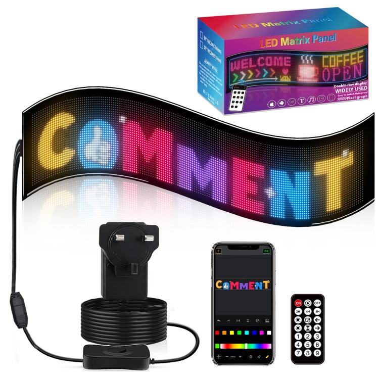 32x160 Pixels Double Row Ultra-Thin Waterproof LED Flexible Advertising Matrix Display Screen(UK Plug)
