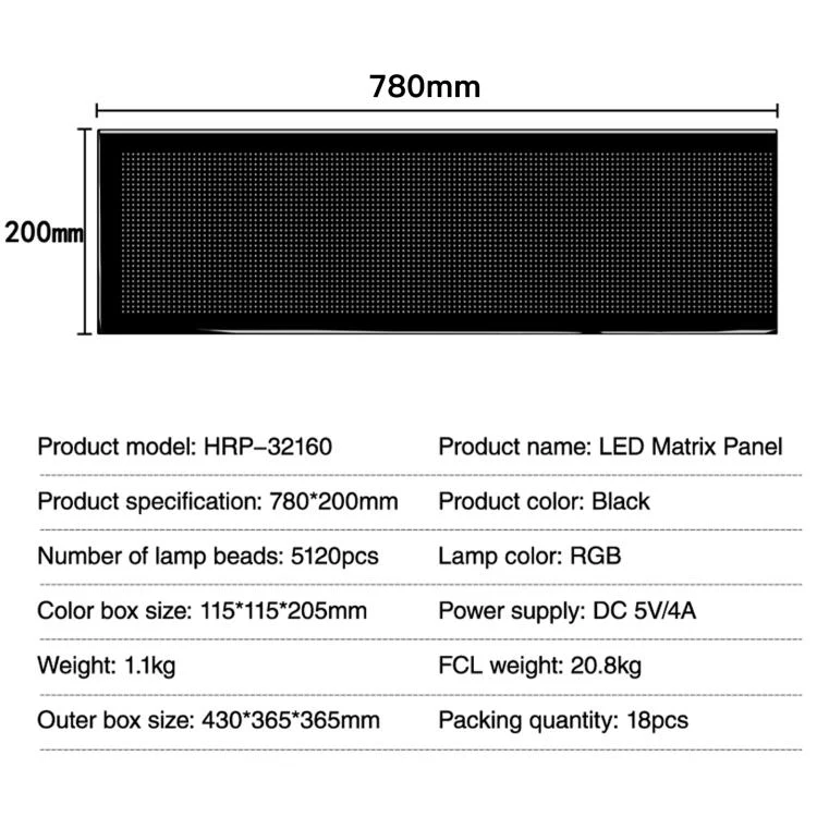 32x160 Pixels Double Row Ultra-Thin Waterproof LED Flexible Advertising Matrix Display Screen(UK Plug) - Image 15