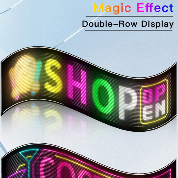 32x160 Pixels Double Row Ultra-Thin Waterproof LED Flexible Advertising Matrix Display Screen(US Plug) - Image 2