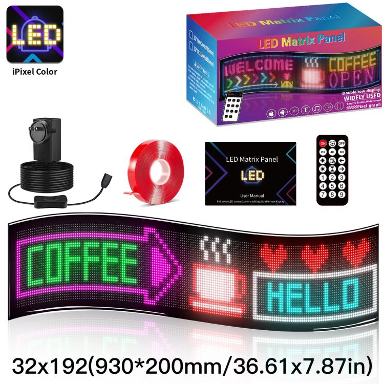 32x192 Pixels Double Row Ultra-Thin Waterproof LED Flexible Advertising Matrix Display Screen(UK Plug) - Image 17