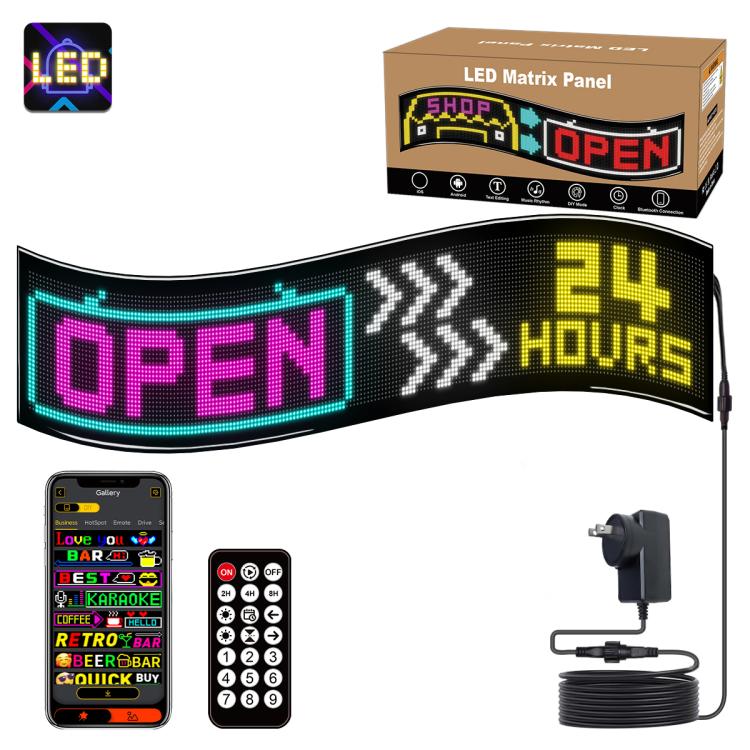 32x192 Pixels Dual Row Ultra-Thin LED Flexible Advertising Matrix Display Screen, Size: 145 x 28cm(EU Plug)
