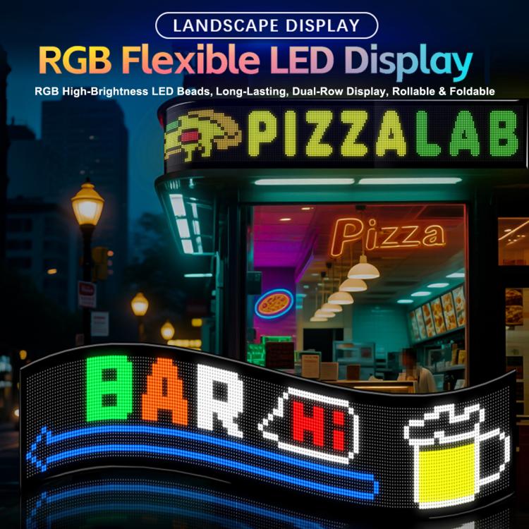 32x192 Pixels Dual Row Ultra-Thin LED Flexible Advertising Matrix Display Screen, Size: 145 x 28cm(UK Plug) - Image 2