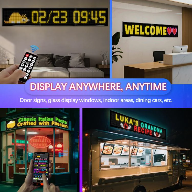 32x256 Pixels Dual Row Ultra-Thin LED Flexible Advertising Matrix Display Screen, Size: 192 x 28cm(EU Plug) - Image 7