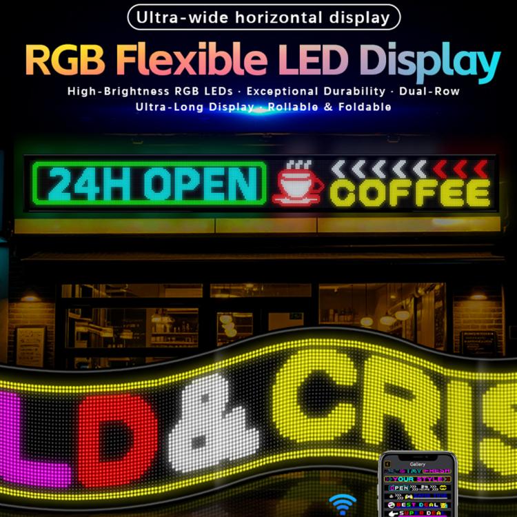 32x384 Pixels Dual Row Ultra-Thin LED Flexible Advertising Matrix Display Screen, Size: 287 x 29.4cm(UK Plug) - Image 2