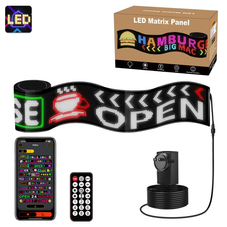 32x384 Pixels Dual Row Ultra-Thin LED Flexible Advertising Matrix Display Screen, Size: 287 x 29.4cm(US Plug)