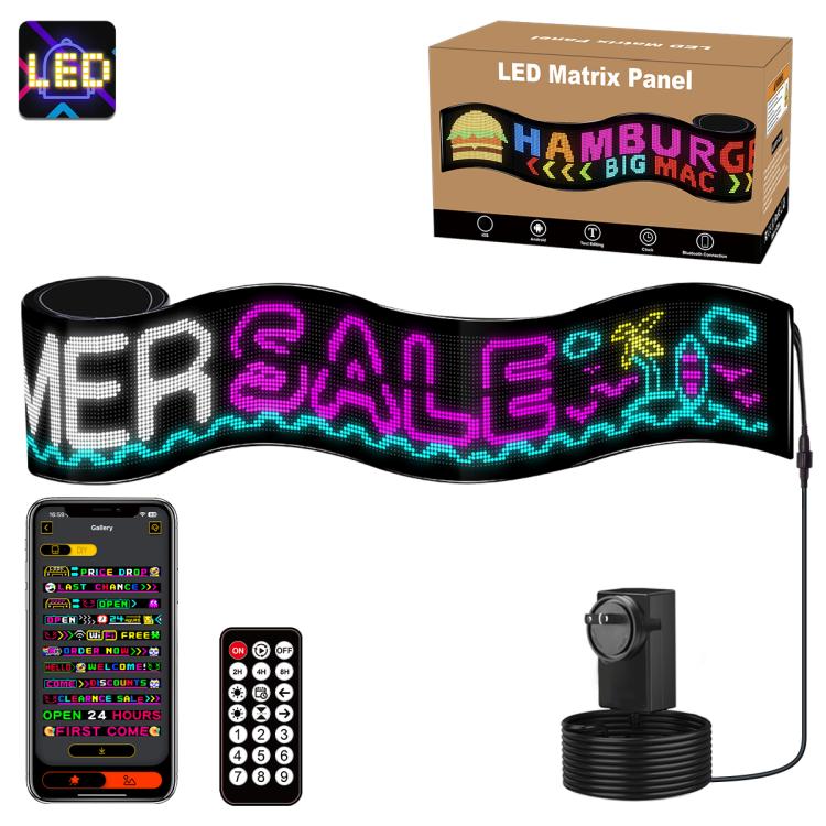 32x448 Pixels Dual Row Ultra-Thin LED Flexible Advertising Matrix Display Screen, Size: 334 x 29.4cm(EU Plug)