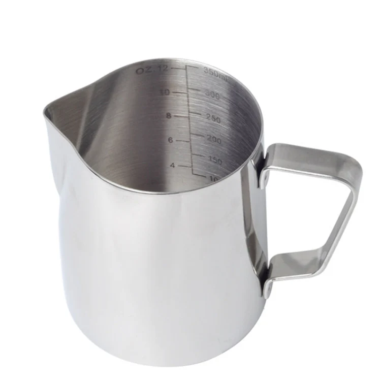 350ml Inner Scale Pull Flower Cup Stainless Steel Milk Foam Cup Coffee Utensils