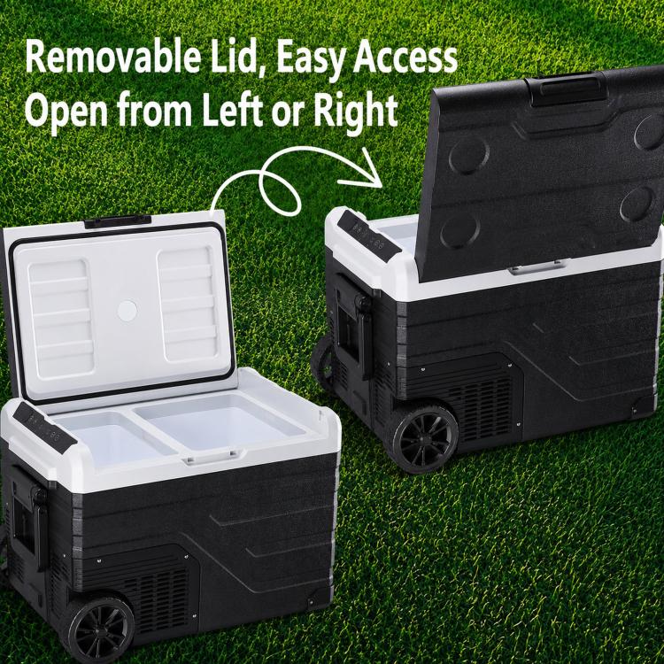 35L Portable Compressor Car Fridge Dual Temperature Control Vehicle Refrigerator With Wheels - Image 5
