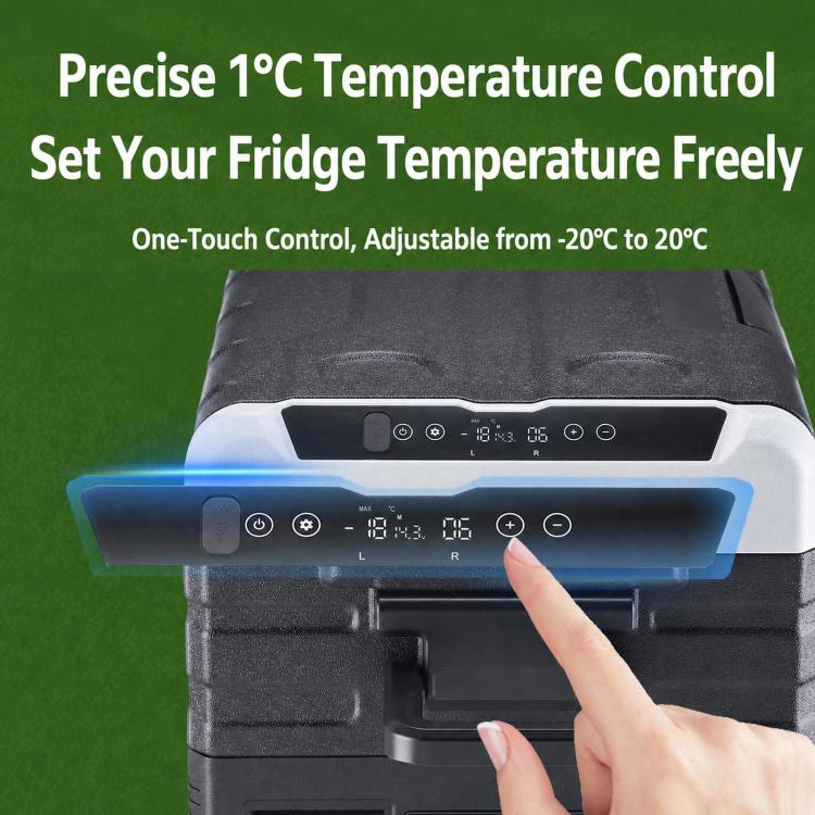 35L Portable Compressor Car Fridge Dual Temperature Control Vehicle Refrigerator With Wheels - Image 6