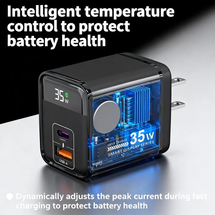 35W USB and Type-C Digital Display Fast Charger, Plug:EU Plug - Image 4