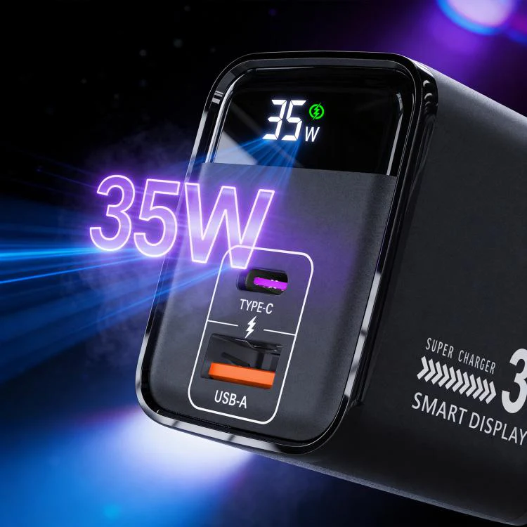 35W USB and Type-C Digital Display Fast Charger, Plug:EU Plug - Image 5