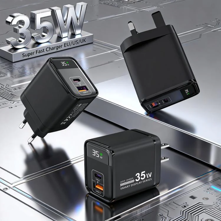35W USB and Type-C Digital Display Fast Charger, Plug:EU Plug - Image 6