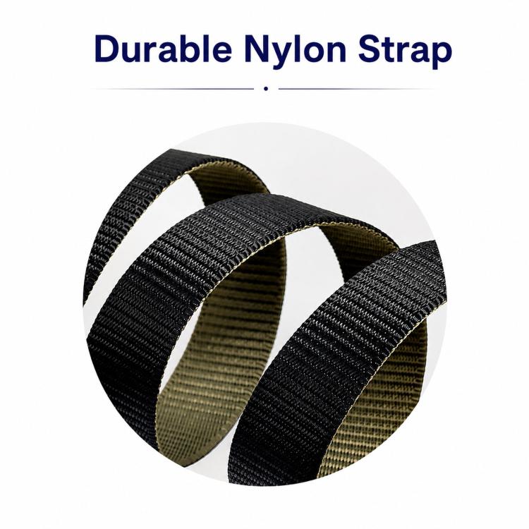 360 Degree Rotating Pin Buckle Belt Men Casual Nylon Alloy Belt, Length: 115cm(Black White Stripes) - Image 9