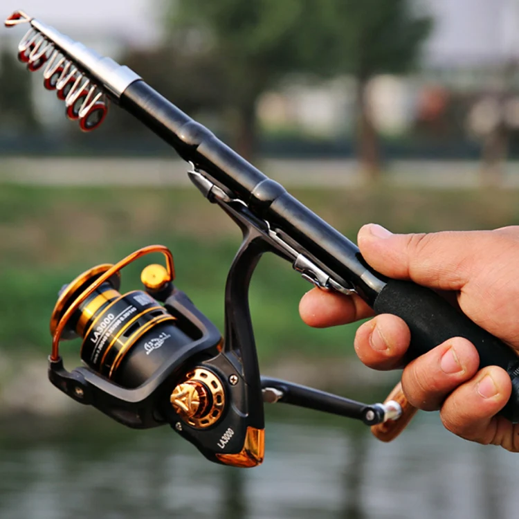 36cm Portable Telescopic Sea Fishing Rod Mini Fishing Pole, Extended Length : 2.1m, Black Clip Reel Seat - Image 8
