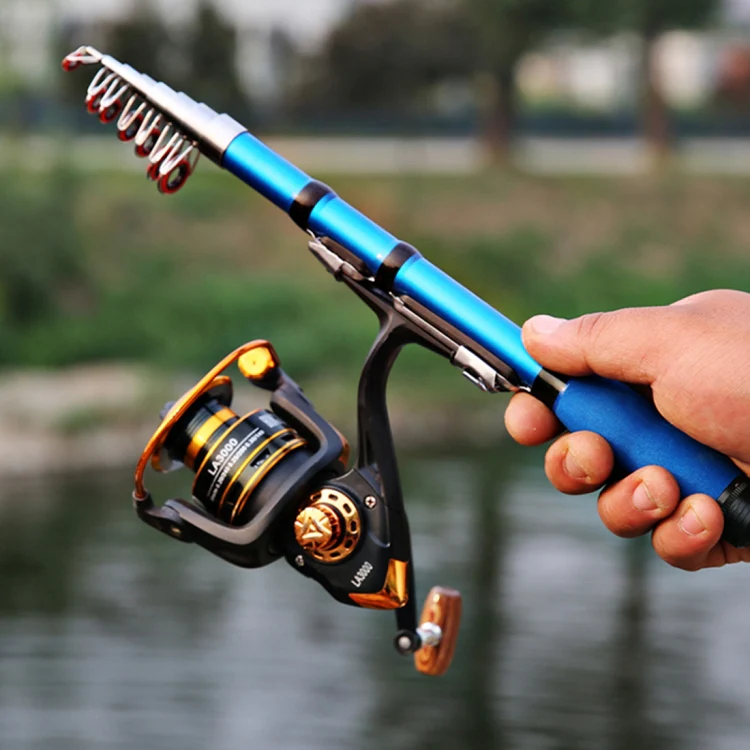 36cm Portable Telescopic Sea Fishing Rod Mini Fishing Pole, Extended Length : 2.1m, Blue Clip Reel Seat - Image 8