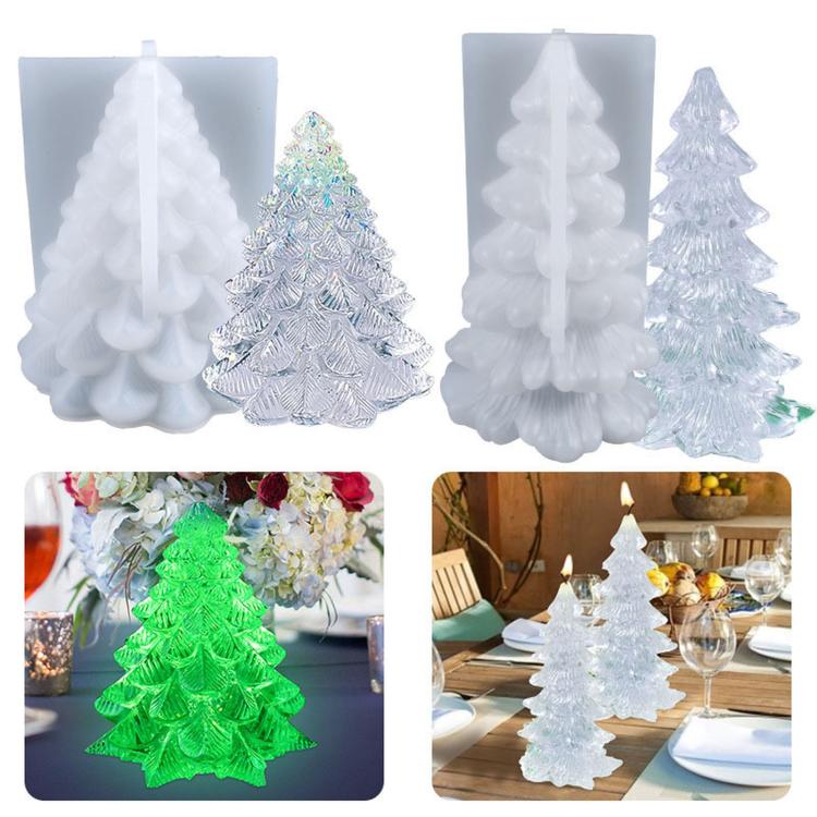 3D Christmas Tree Candle Mold Silicone Pine Tree Resin Mold for Epoxy Casting(02) - Image 2
