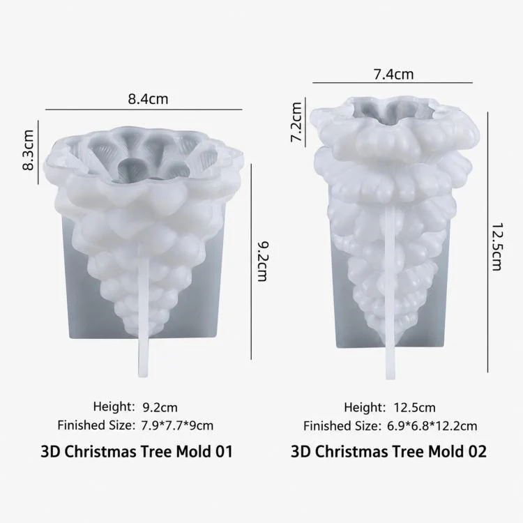 3D Christmas Tree Candle Mold Silicone Pine Tree Resin Mold for Epoxy Casting(02) - Image 7