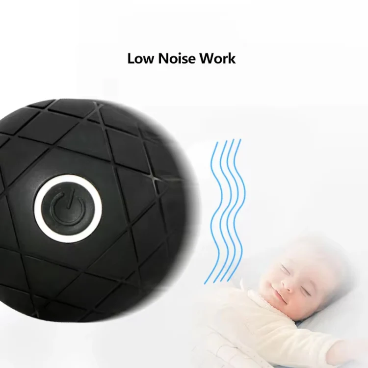 3D Vibrating Yoga Ball Muscle Relaxation Massage Fitness Ball Rechargeable Handheld Silicone Massage Ball(Black) - Image 3