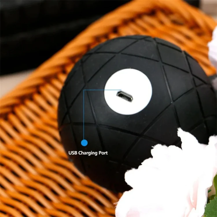 3D Vibrating Yoga Ball Muscle Relaxation Massage Fitness Ball Rechargeable Handheld Silicone Massage Ball(Black) - Image 4