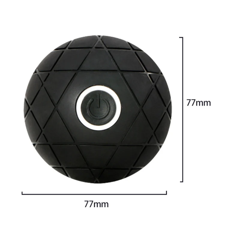 3D Vibrating Yoga Ball Muscle Relaxation Massage Fitness Ball Rechargeable Handheld Silicone Massage Ball(Black) - Image 7