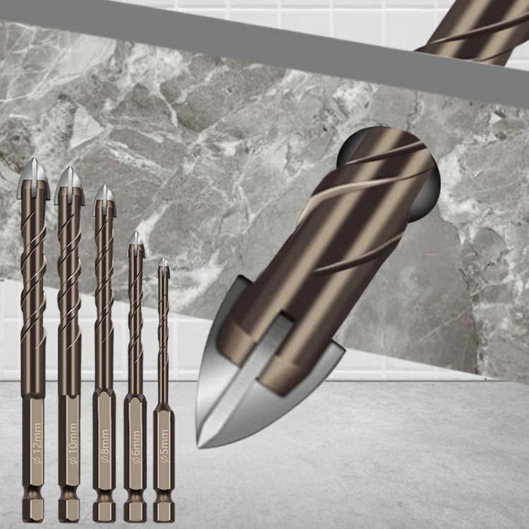 3mm Hexagonal Shank Spiral Flute Cross Alloy Drill Bits Glass Tile Four Edge Drivers - Image 8