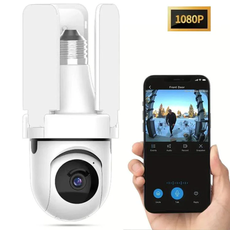 3MP HD Smart Three-Blade Fan Light Bulb Style Wireless WiFi Surveillance Camera, Specification:5.0GHz(White)