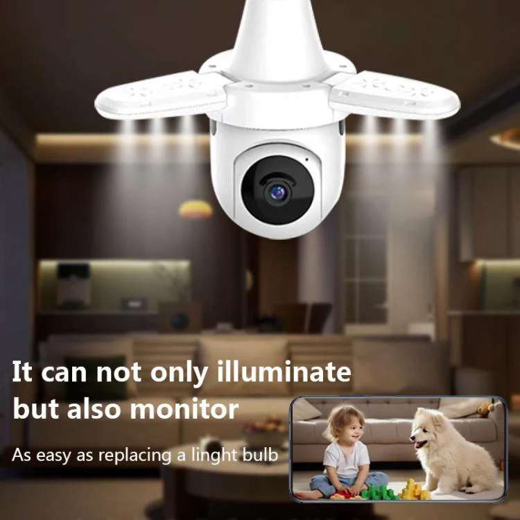 3MP HD Smart Three-Blade Fan Light Bulb Style Wireless WiFi Surveillance Camera, Specification:5.0GHz(White) - Image 4