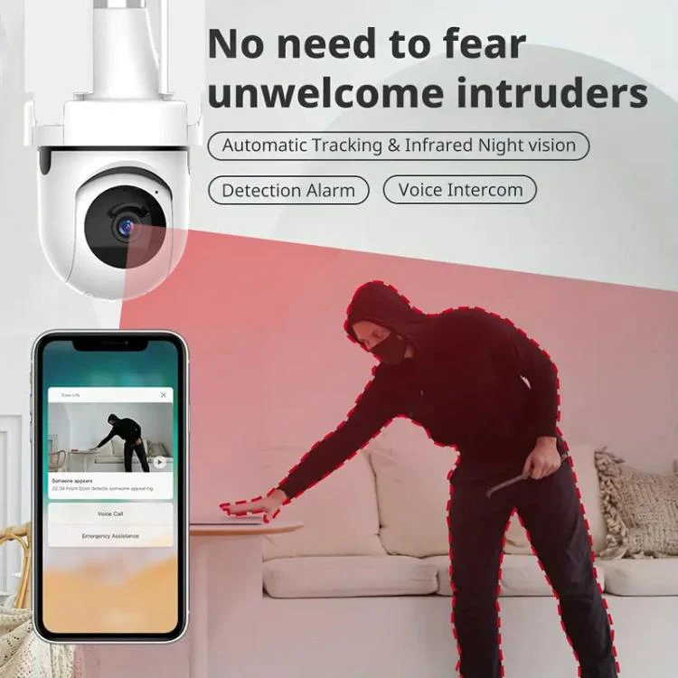 3MP HD Smart Three-Blade Fan Light Bulb Style Wireless WiFi Surveillance Camera, Specification:5.0GHz(White) - Image 5