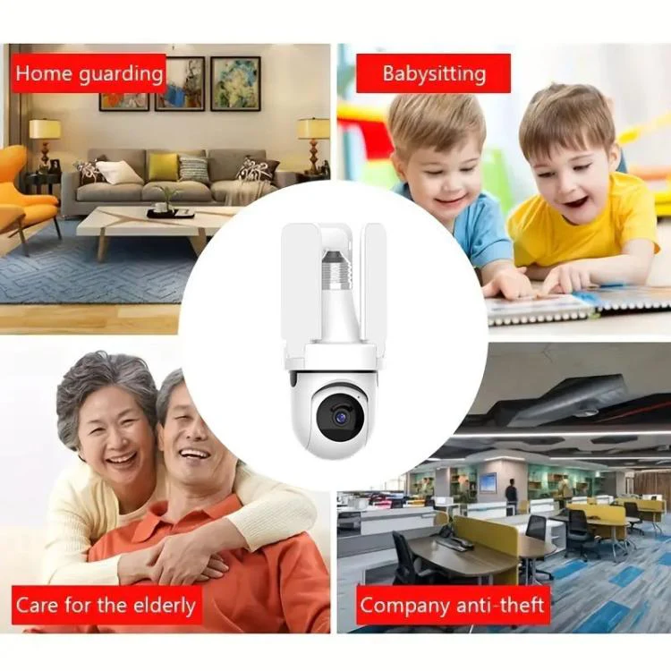 3MP HD Smart Three-Blade Fan Light Bulb Style Wireless WiFi Surveillance Camera, Specification:5.0GHz(White) - Image 6
