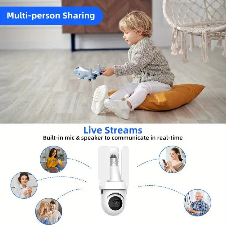 3MP HD Smart Three-Blade Fan Light Bulb Style Wireless WiFi Surveillance Camera, Specification:5.0GHz(White) - Image 8