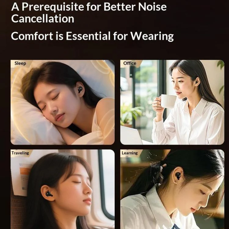 3pairs /Box Noise Reduction Sleep Filter Ring Earplugs(Beige) - Image 9