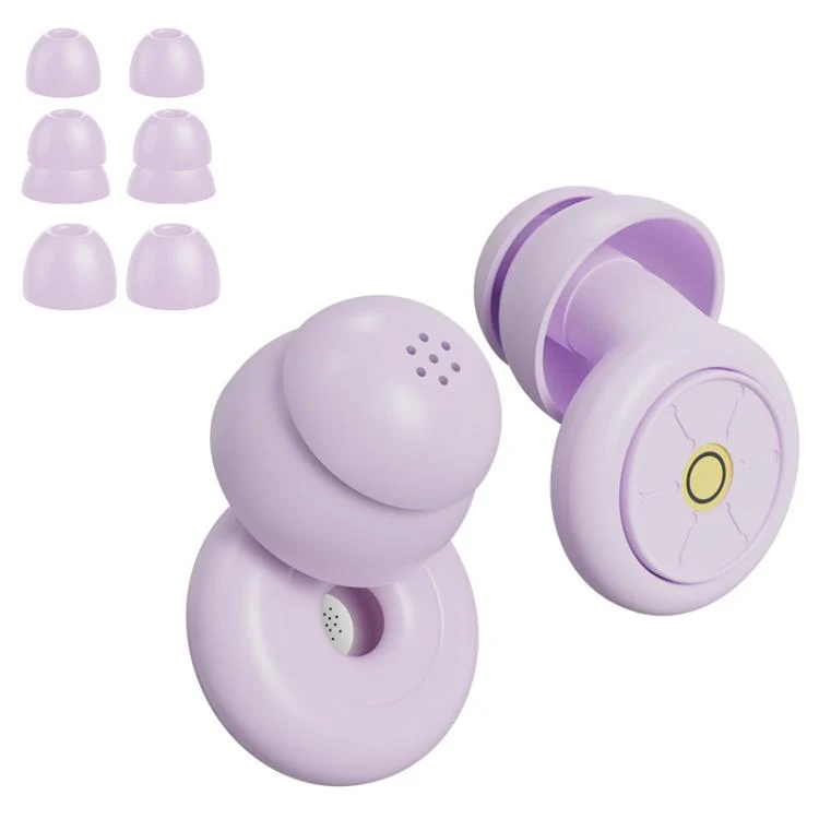 3pairs /Box Noise Reduction Sleep Filter Ring Earplugs(Purple)
