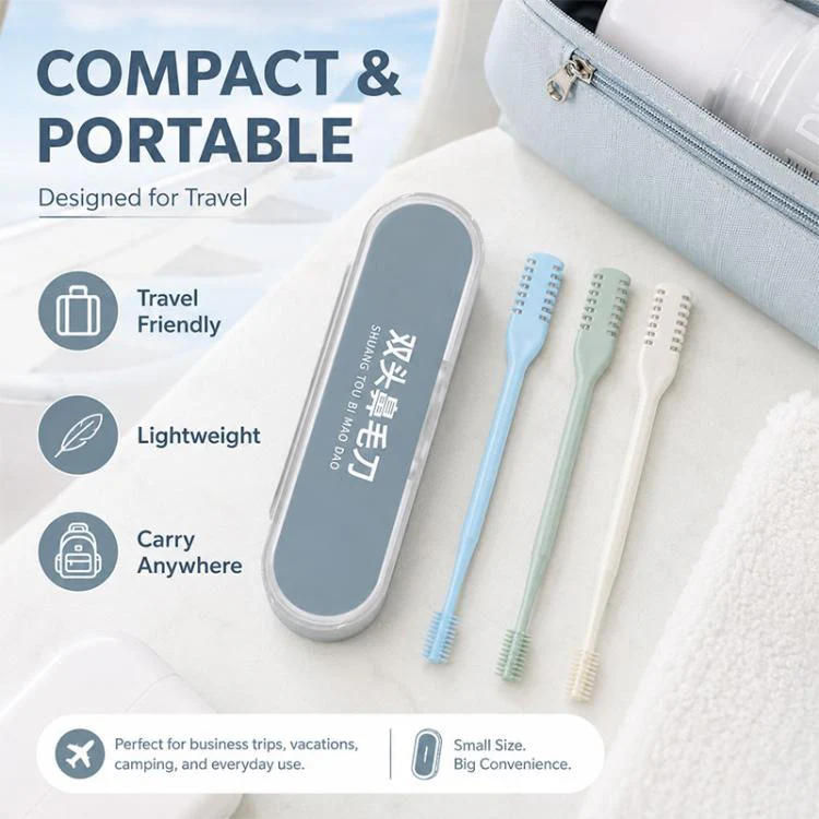 3pcs/Pack 360 Degree Rotating Double Blade Design Double Head Nose Hair Razor(Creamy Yellow+Blue+Green) - Image 8