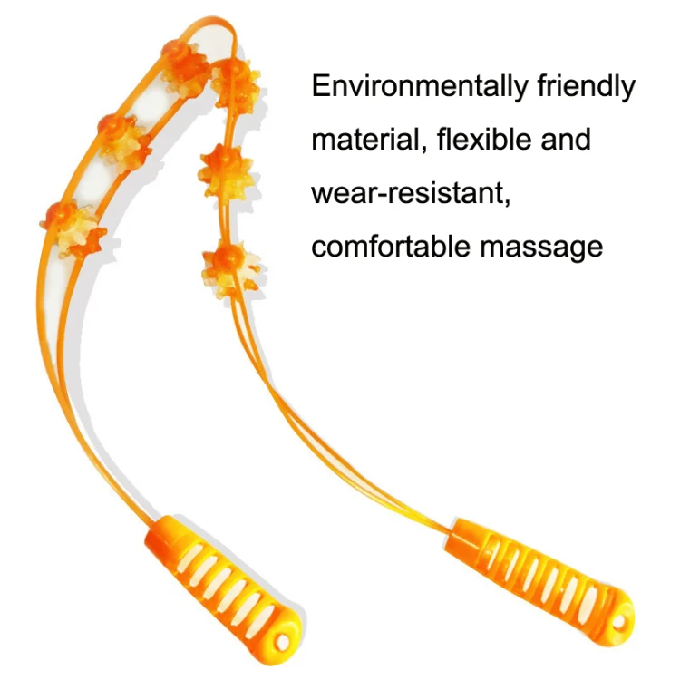 3PCS Plastic Back Puller Shoulder Waist Back Manual Roller Massager, Style: Two Wheels (Yellow) - Image 3